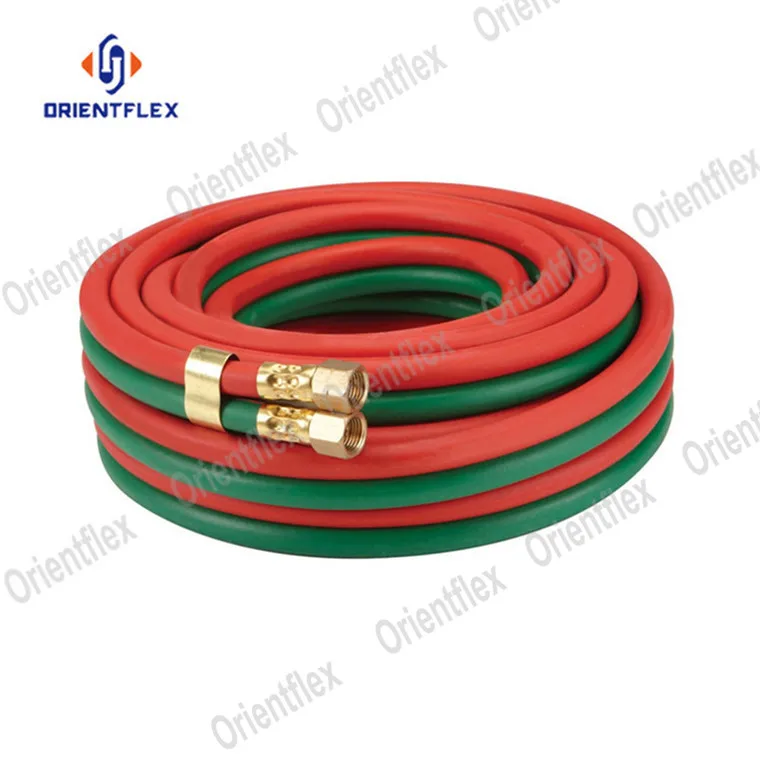 
Braided oxygen acetylene gas twin line rubber welding hose 