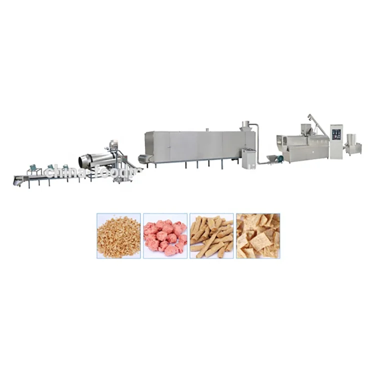 Dry wet TVP pea fiber soya chunks textue vegetable protein food extruder machine
