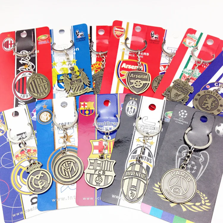 Promotional Gift Football Club BAR RMA Key Rings Logo Sport Themed Key Rings Alloy Material