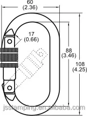
Custom 23KN Safety Carabiner Hook Small Camping Cold Formed Steel Carabiner 