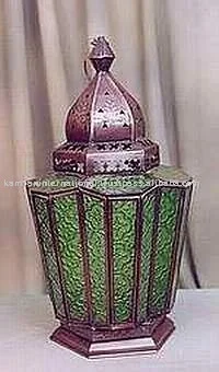 Moroccan Designer Table Lantern Lamp Solar Powered with LED Light Source for Emergency Use