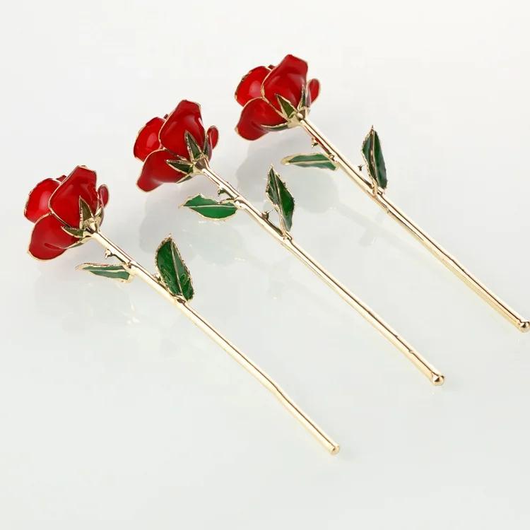 hot manufacture supply 24K gold plated real preserved fresh rose gold rose  for Valentines Day Direct Factory Wholesale