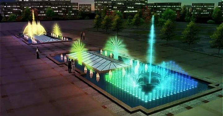 Portable music dancing water fountain with led light