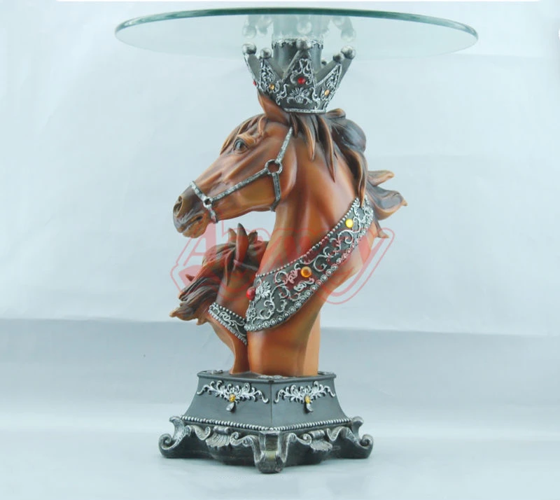 Horse figurine tea table for home decoration coffee table