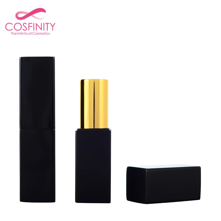 
Cosmetic luxury square lip balm container matte unique custom logo empty metallic lipstick tube 