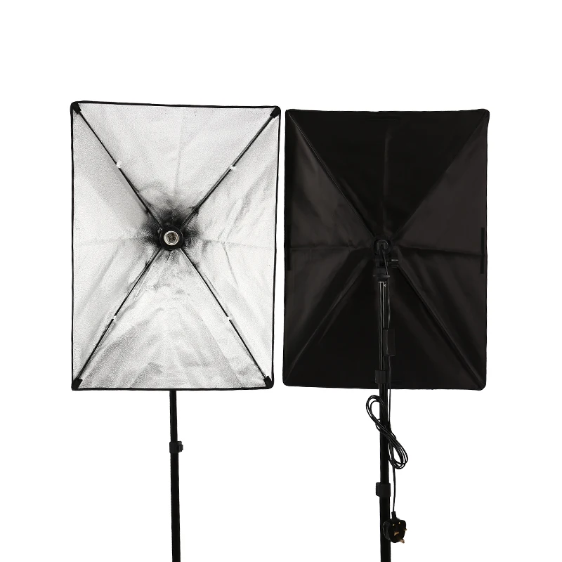 
Photography Kit Photo Studio Lighting Softbox Muslin Backdrop Background with Three Softbox Light Bulbs Stand Set 