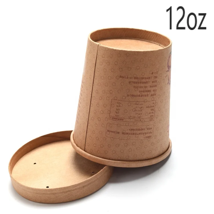 Custom printed disposable hot soup bowls/kraft paper soup cup/ice cream cup