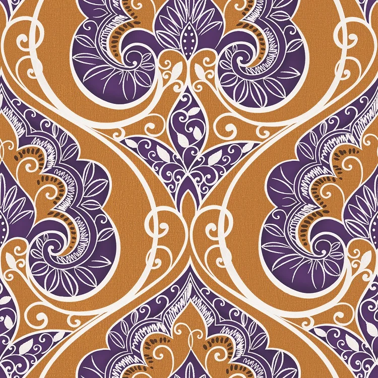 Gorgeous Golden Time Flower Pattern PVC Wallpaper Home Decoration
