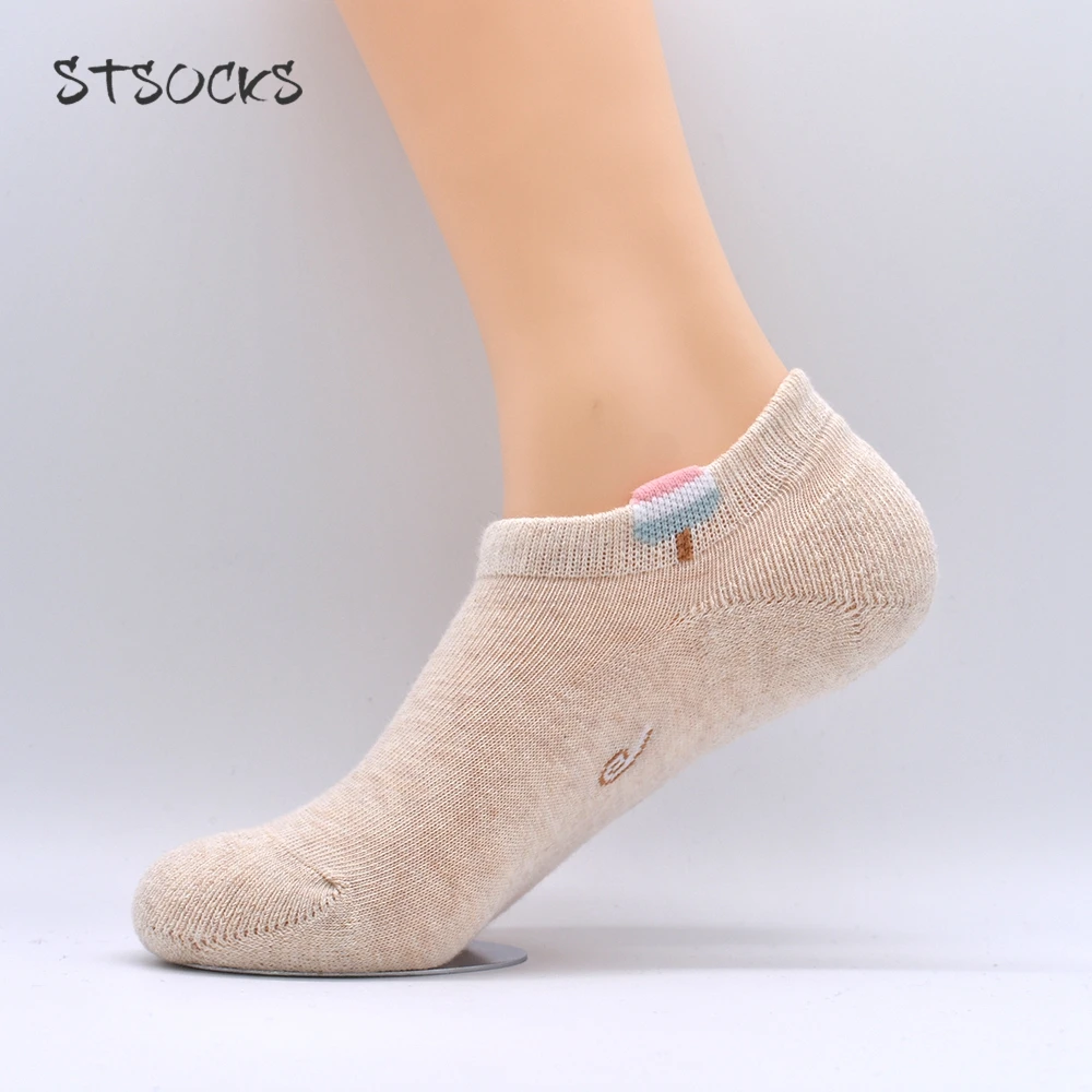 
Custom Women Cotton Cute Fashion Comfort Lady Sports Hidden No Show Anti Slip Low Cut Socks For Women 