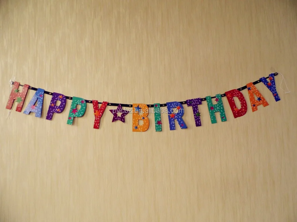 Wholesale Foiled Happy Birthday Paper Bunting Banner for Birthday Party Supplies