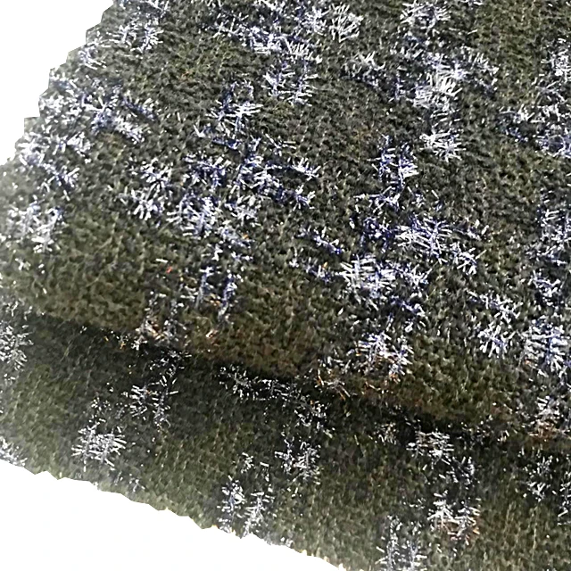 New design check black wool Polyester fabric for suit from china