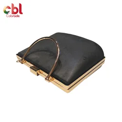 Special design shape metal box purse frame box clutch bag with handles