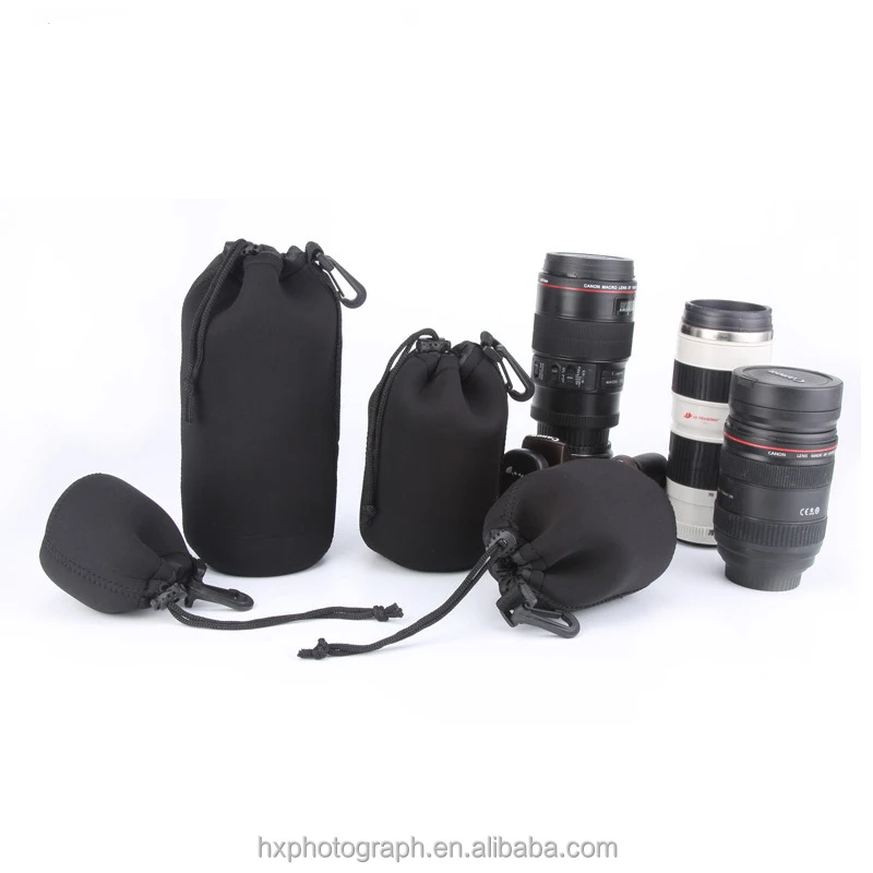 Бесплатный образец, Черный Неопреновый материал, сумка для объектива камеры, четыре размера