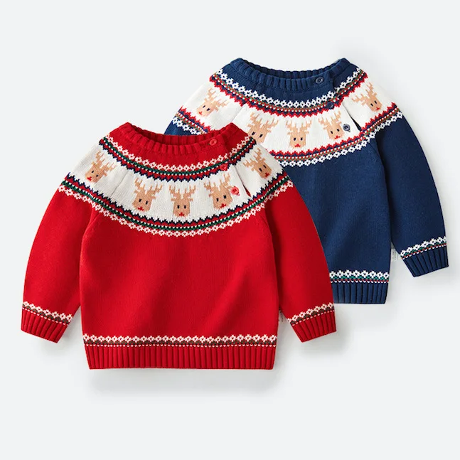 
2018 New Desigcn Red Knitted Kids 100% Cashmere Pullover Sweaters 