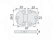 Concealed piano hinges/invisible folding flap table hinges