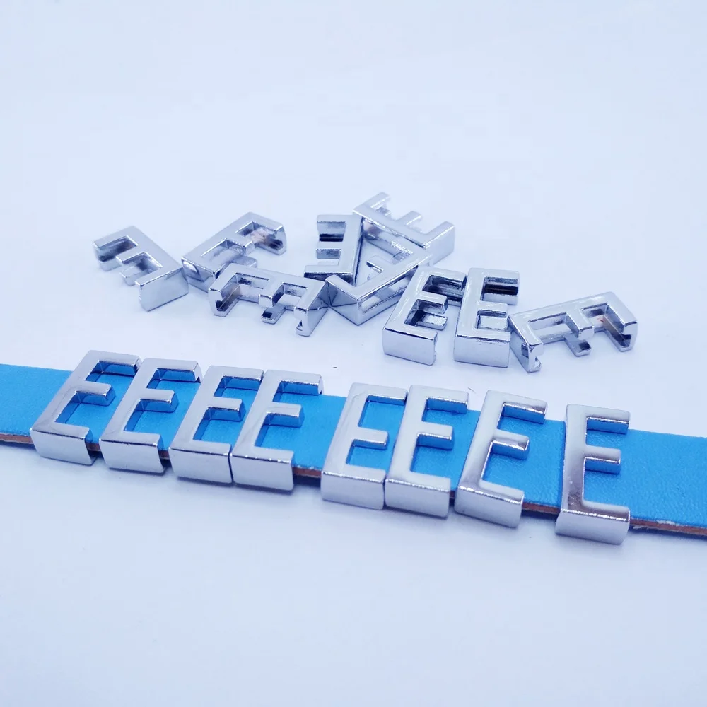 Wholesale High Quality Metal Bracelet Alphabets Plain 18MM Slide Letters
