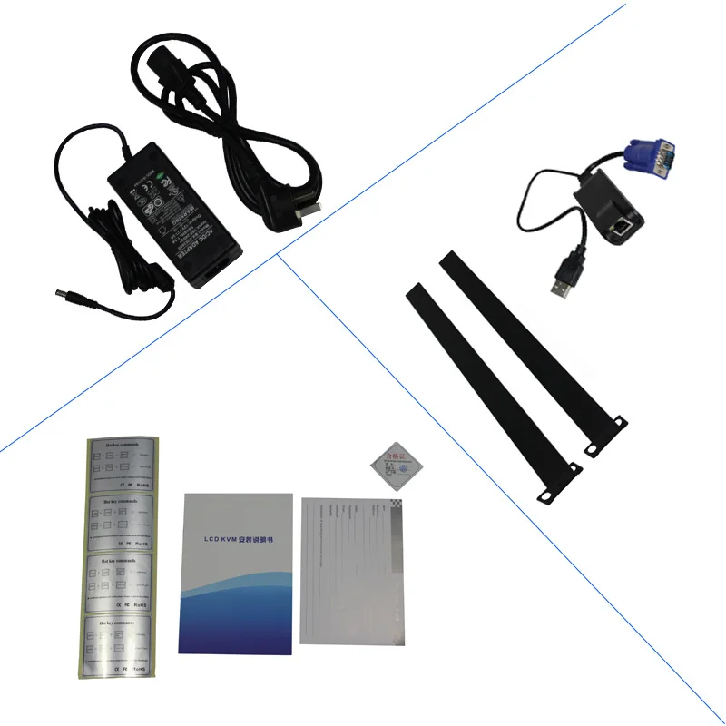 
17 inch 8 port RJ45 rackmount kvm switch cat5 over ip kvm console 