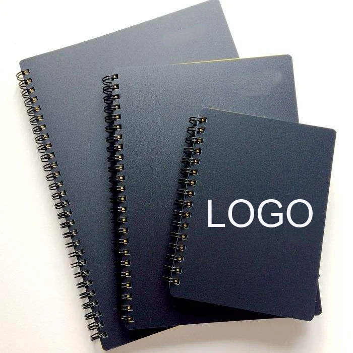 Wholesale custom reusable 100% PVC plastic fashion cover spiral notebook with logo printed