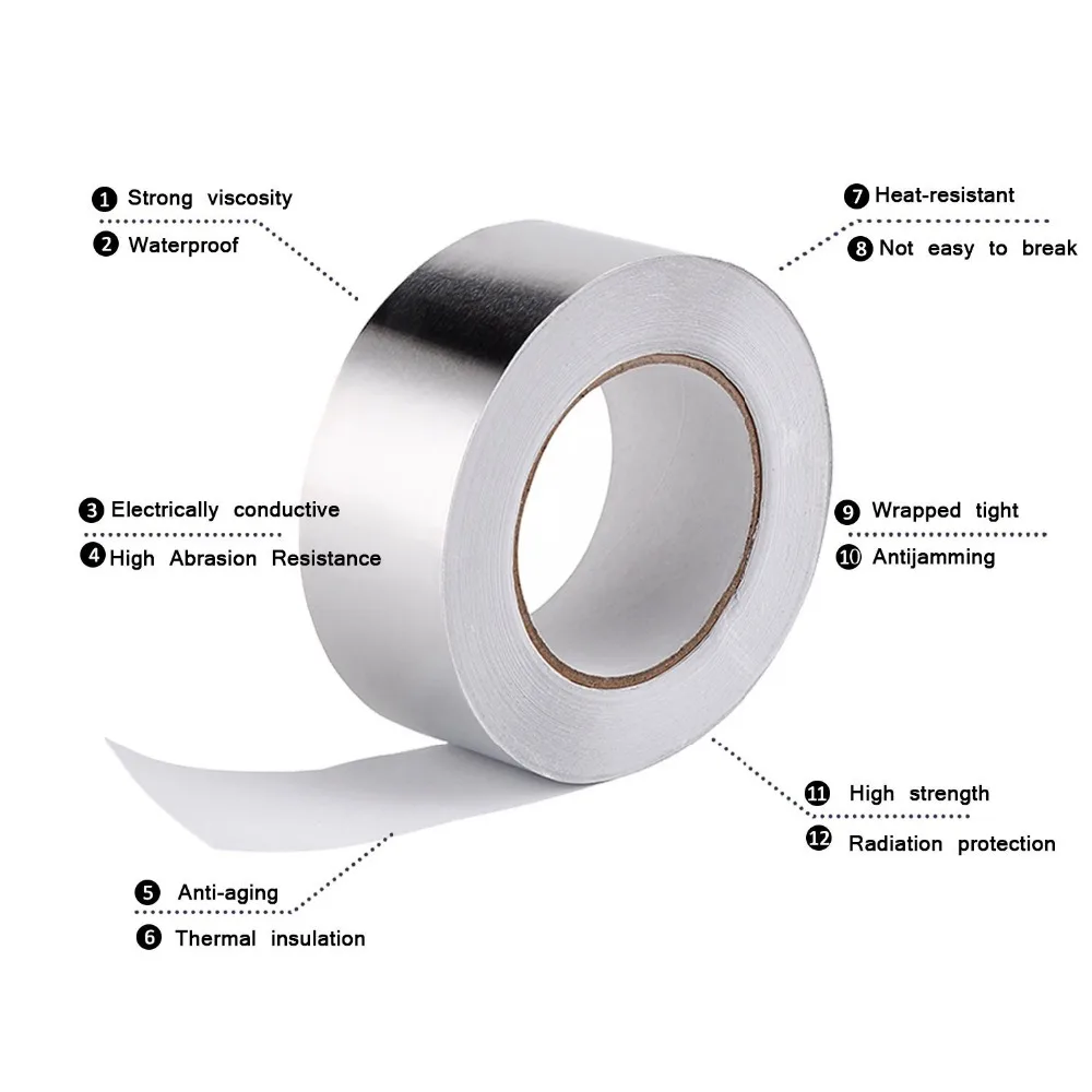 Silver Multi-Purpose Aluminum Foil Tape for Refrigerator, Air conditioner