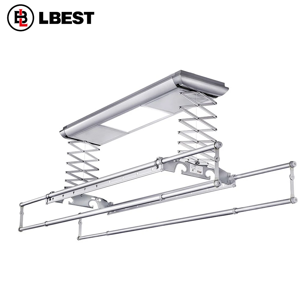 
LBest balcony hanger adjustable wall ceiling rack hanging clothes drying rack 