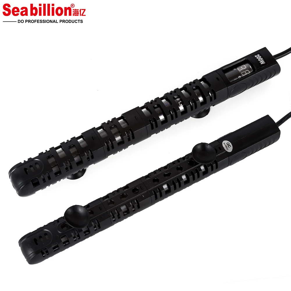 Seabillion Submersible Aquarium Heater Aqua 200W Smart Temperature Thermometer Auto Shut-off Led Showing