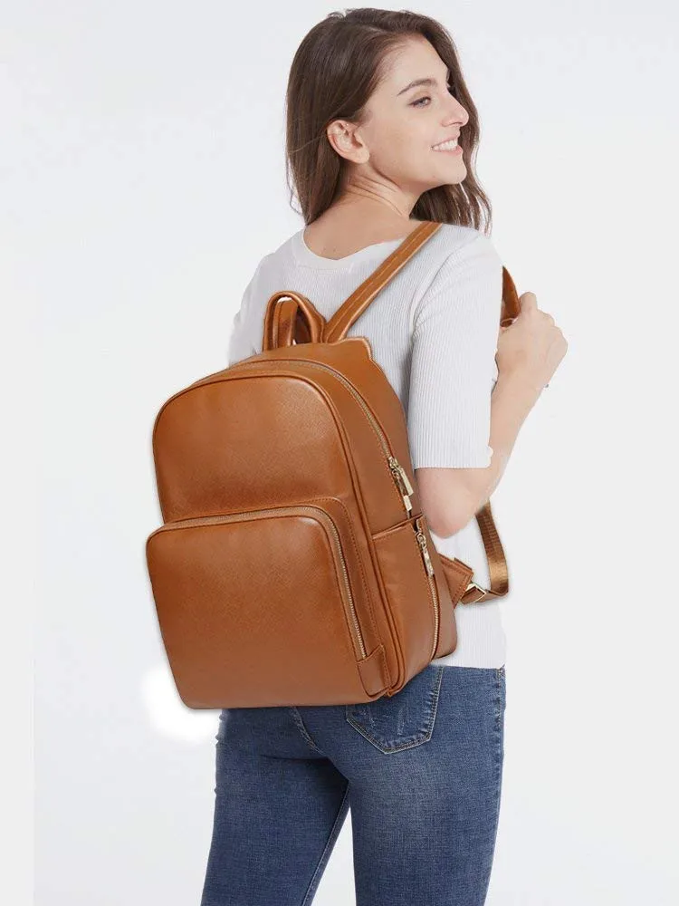 Custom logo Vegan  Leather Diaper Bag Backpack Nappy Bag Baby Bags for Mom