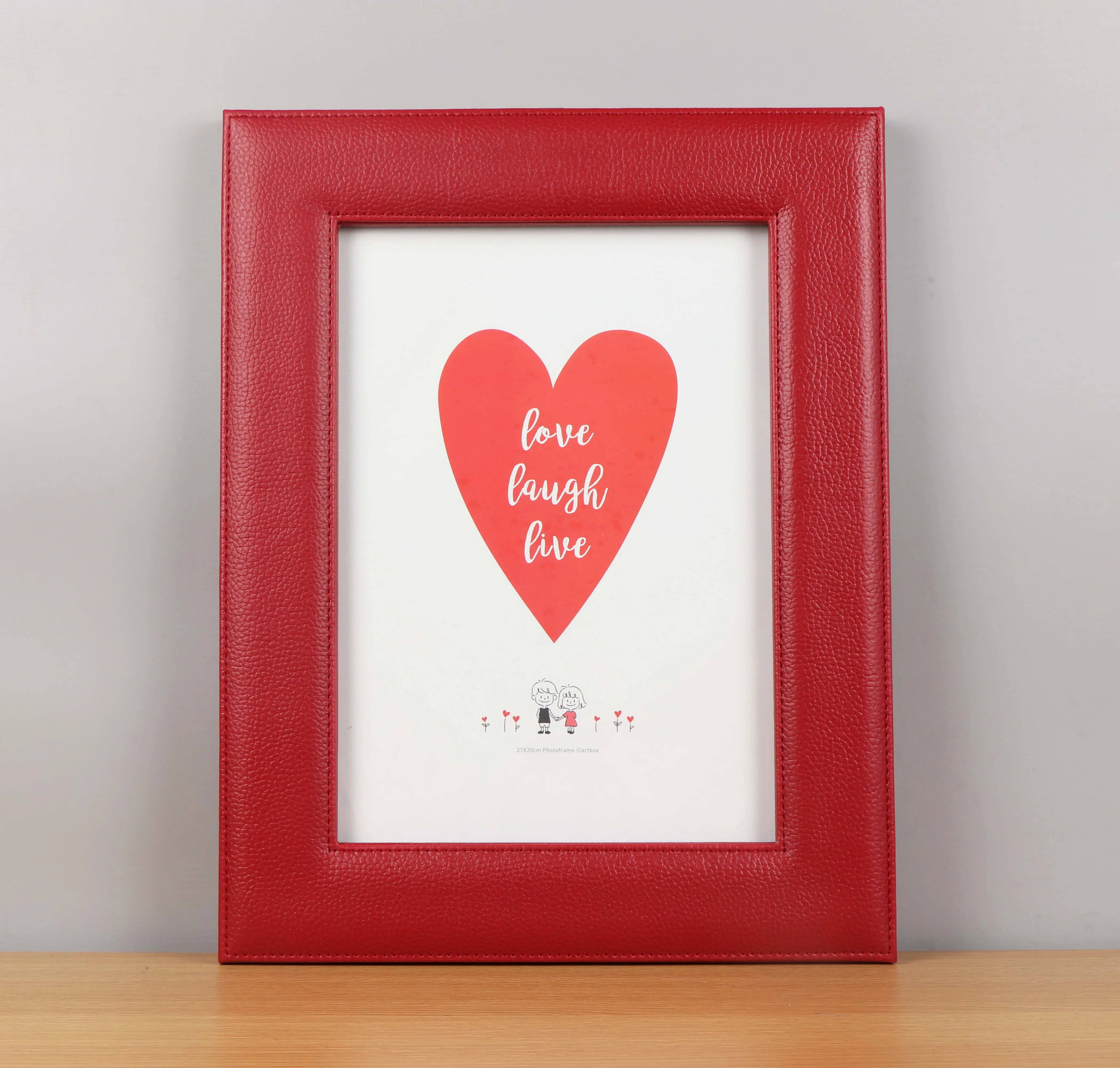 A4 document picture frame, PU leather photo frame, High quality red frame