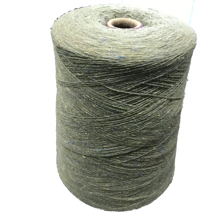 1/16NM 85% Wool 15% Silk woolen blend top dyed spun nep yarn for hand knitting