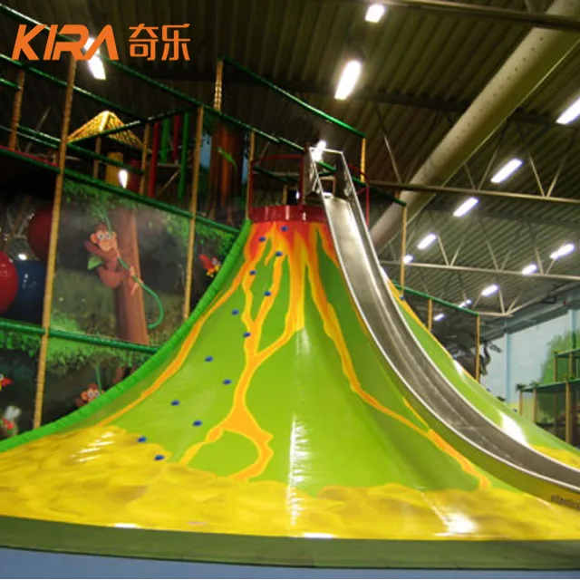 Customized fun children play slide and durable heavy duty plastic volcano slide
