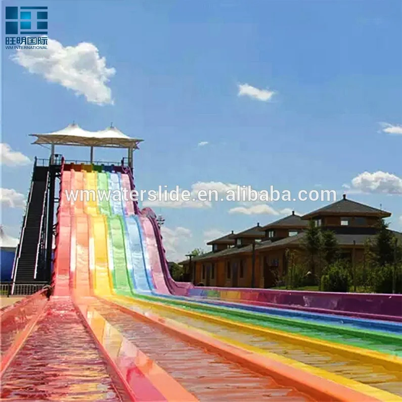 Rainbow Waterslide Fiberglass Water Park Slides For Sale