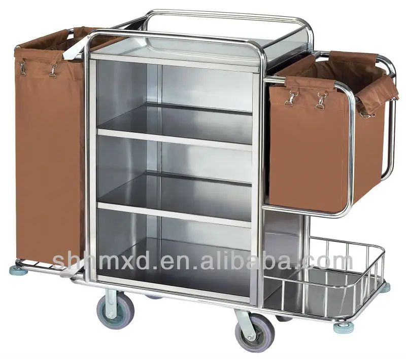 stainless steel hotel laundry trolley
