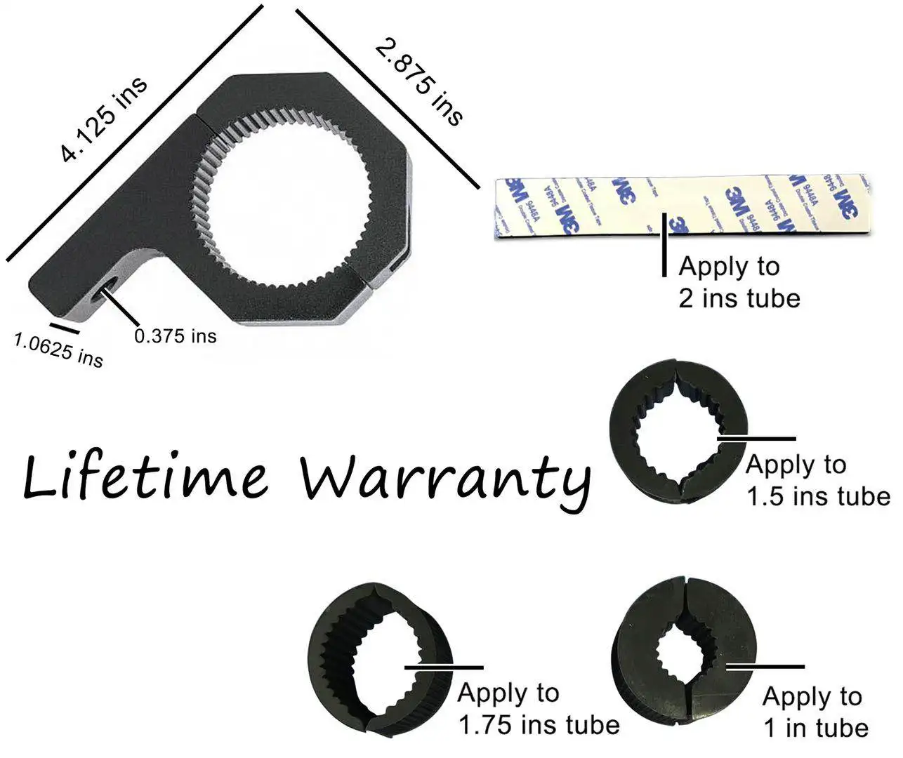 Bumper Tube Clamp Bar Roof Roll Mount Brackets Mounting Cage Holder Clip 2 sets