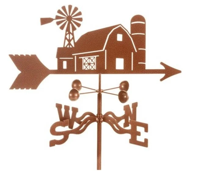 Outdoor Garden Cast Iron Windmill Weather Vane Wind Direction Decor