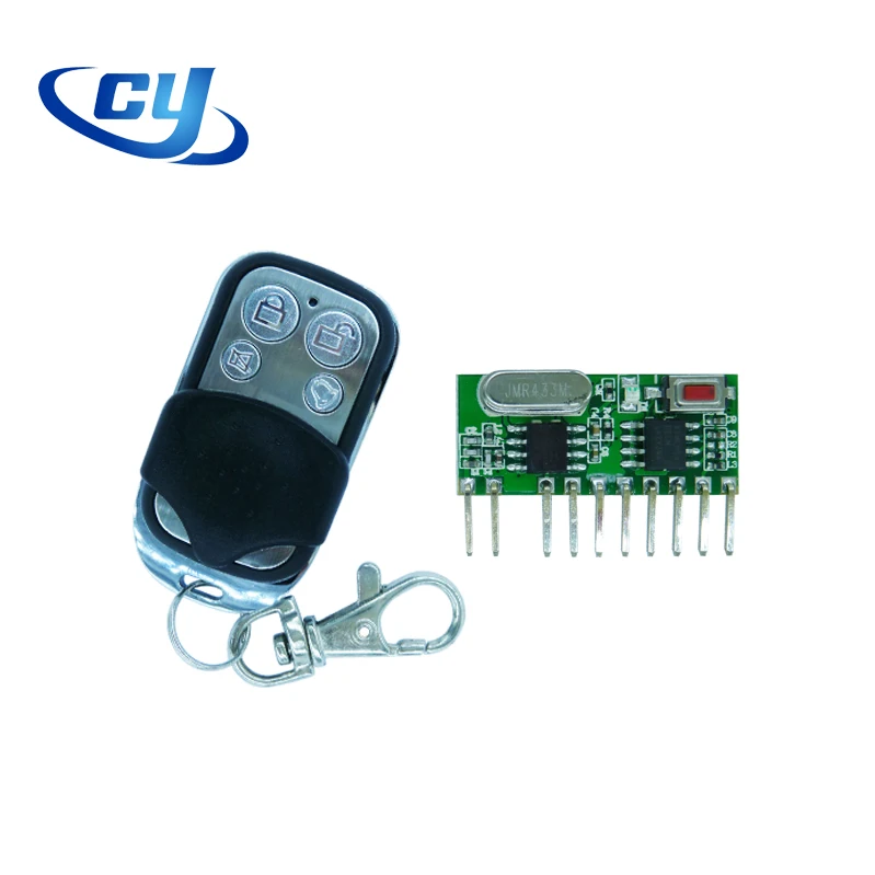 CYTX3004 + CYRM03 4-Channel Garage Door Opener Remote Control EV1527 Decode 433mhz Receiver Module Set