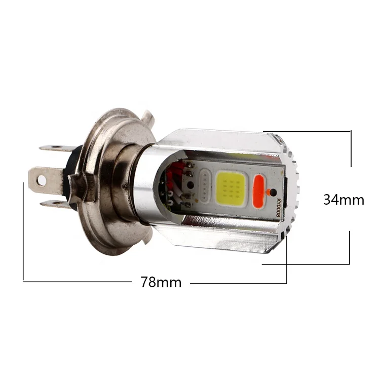 9-80V BA20D H6 H4 Motorcycle Headlight 3 Colors White/Red/Blue Strobe Flashing COB Chip 12W Electric Cars Driving Led Light