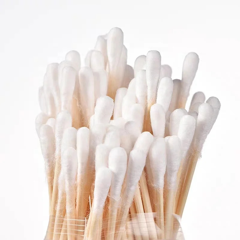 Ватный тампон CE, очистка кожи, 100% хлопок, очистка, макияж, деревянные палочки, ватные аппликаторы