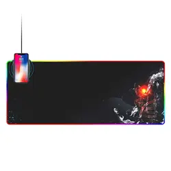 RGB Computer Mousepad LED USB Charging Large Mouse Pad With Logo For custom LOGO 10W qi fast wireless charger mouse pad