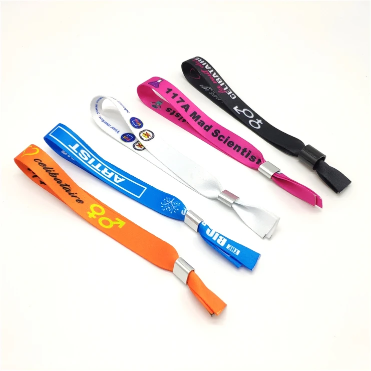  Wholesale custom promotional gifts printed design your own logo cheap woven wristband for