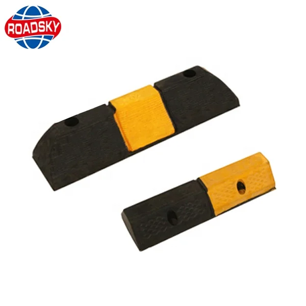Reflective Driveway Wheel Stop Block Rubber Parking Curbs