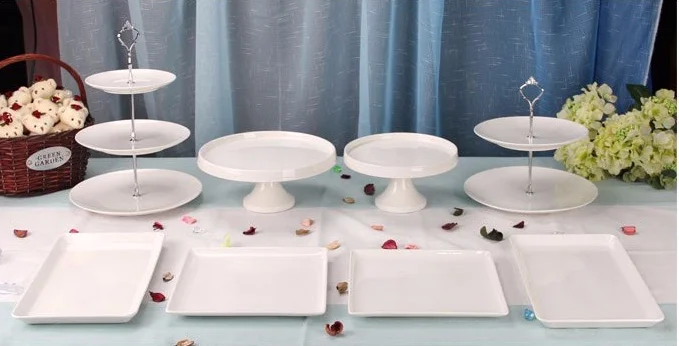 Wedding Afternoon Tea Cake Stand Plate Decorative Cake Plate Porcelain Tiered Wedding Cake Stand