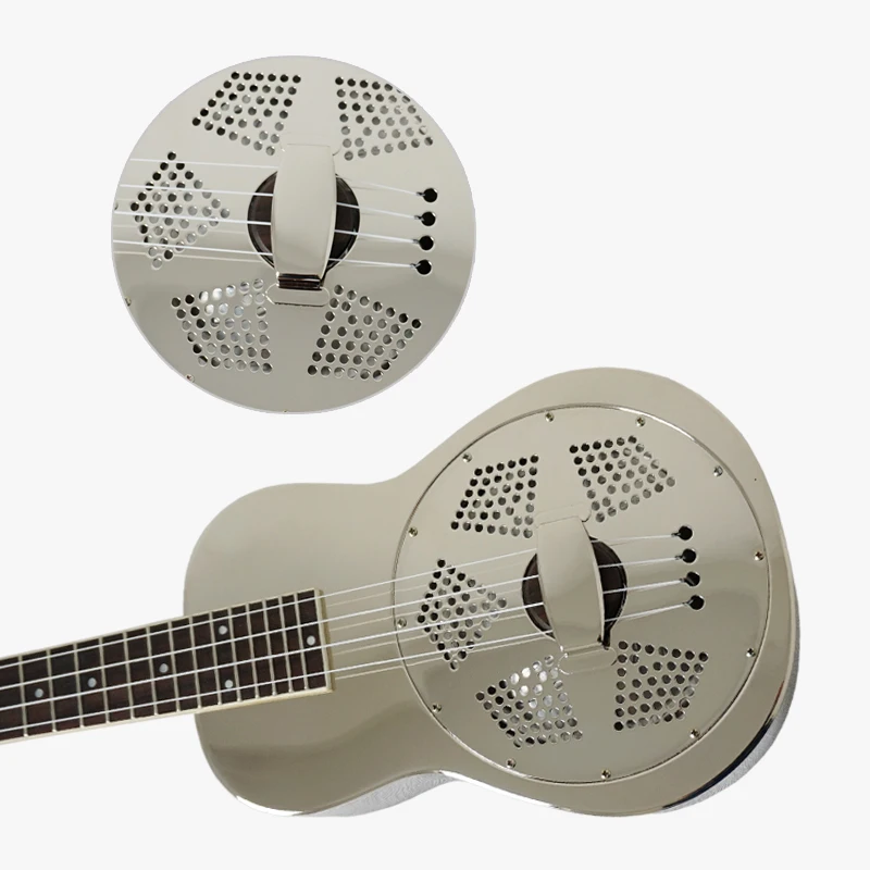 Aiersi Brand Wholesale Concert Gloss Finishing Brass Body Resonator Ukulele Hawaii Ukelele BSU003C
