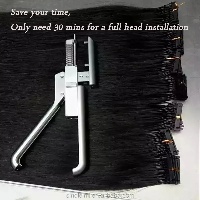 Aliexpress Китай наращивание необработанных волос с выравненной кутикулой машинка для наращивания 6D высокое качество двойное натяжение