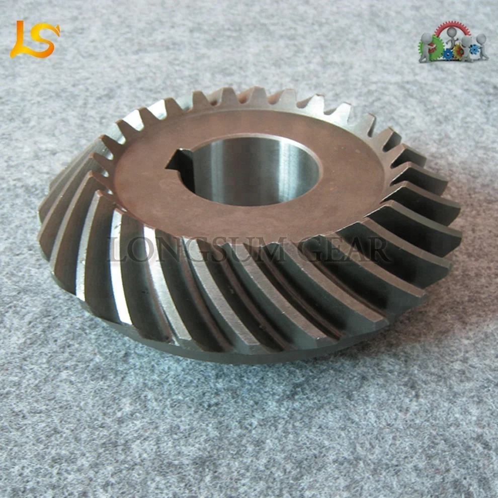 
AGMA 8 Quality Forged Steel Bevel Gear with Helical Tooth 