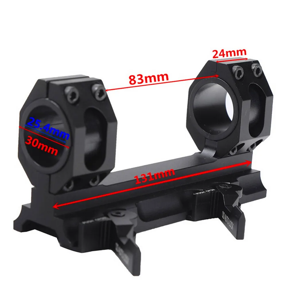 25.4mm 30mm Dual Ring Cantilever QD Scope Rings Mount Quick Release Picatinny Weaver Rail Hunting