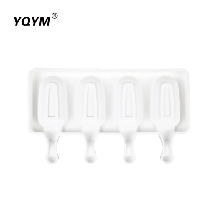 Food Grade 4 Cavities Oval ice cube tray silicone mold  Popsicle Ice Cream Silicone Mold