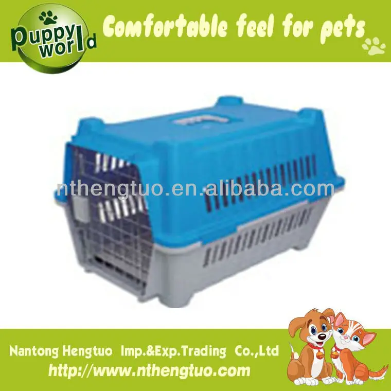 Plastic pet transport cage and travel cage