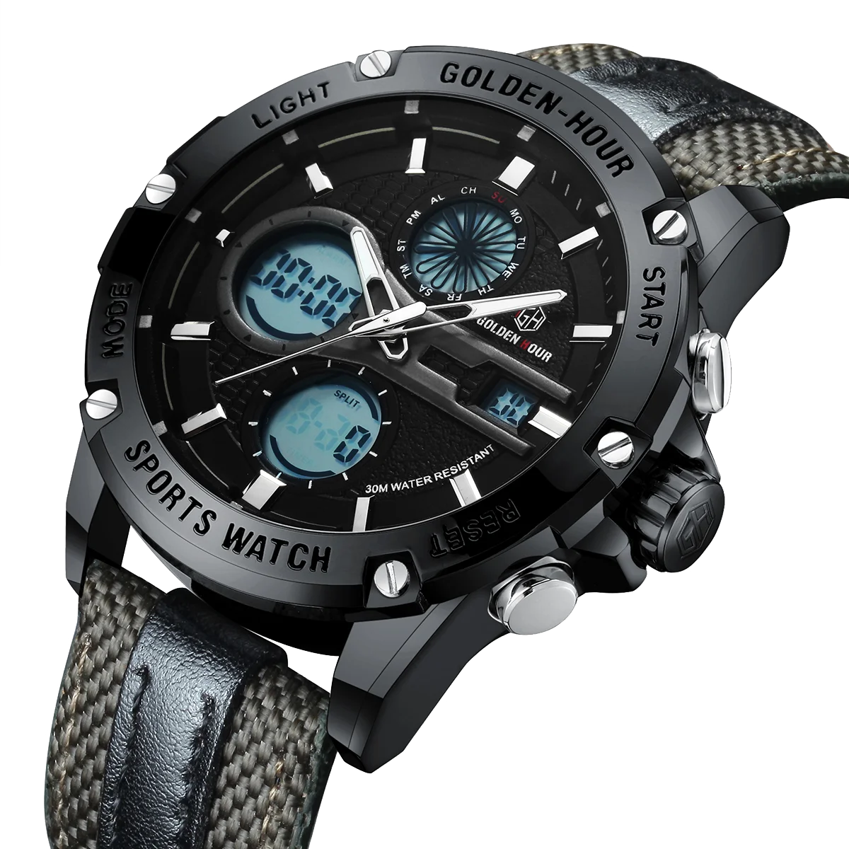 
LED digital wrist watch relogio luxury brand custom logo hot selling sport quartz watch nylon watch band 