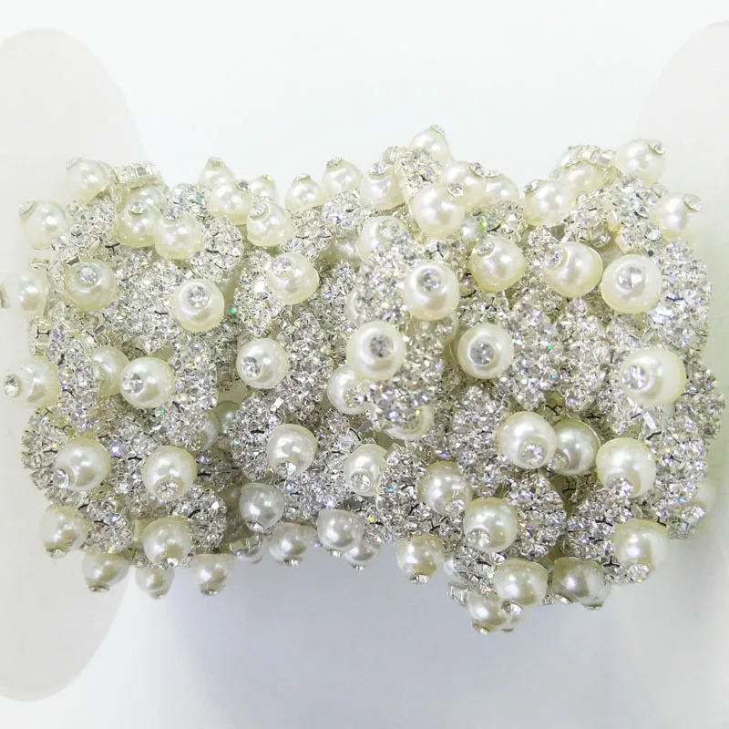 
Factory wholesale crystal strass cup rhinestone pearl rhinestone cup chain 