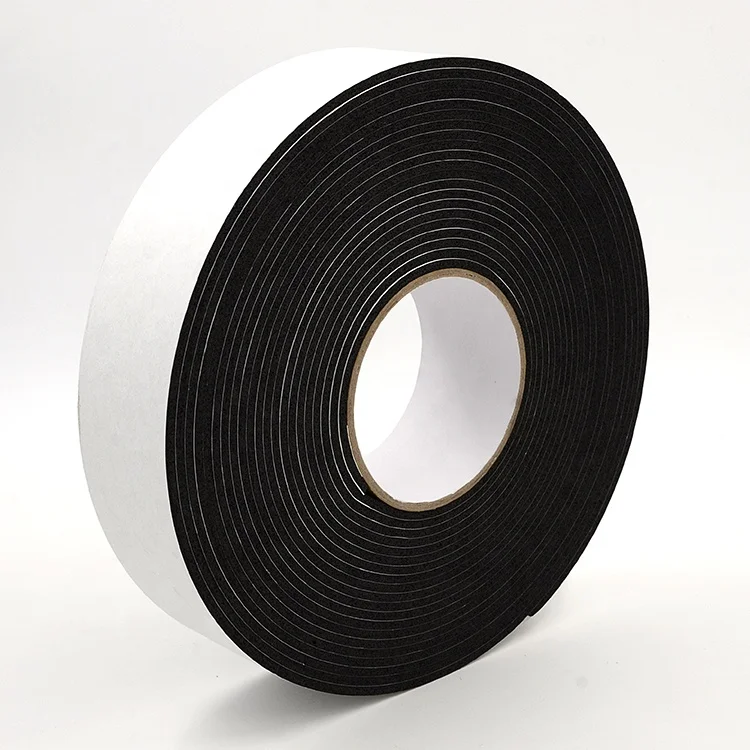 Factory supply custom size available acrylic single sided black window seal PE rubber foam self adhesive tape with white release