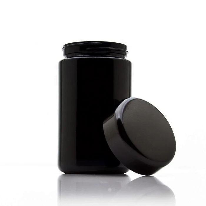 Luxury 1oz 2oz 4oz 30ml 50ml 60ml 120ml lotion cream container opaque wide mouth dark violet glass cosmetic jars